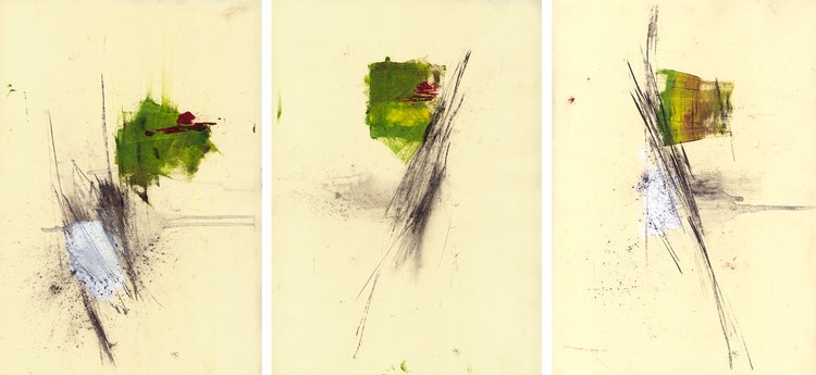 Franka Just . INSIDE – OUTSIDE  Öl, Kohle, Graphit auf Vorsatzpapier, 30 x 43 cm, 2023