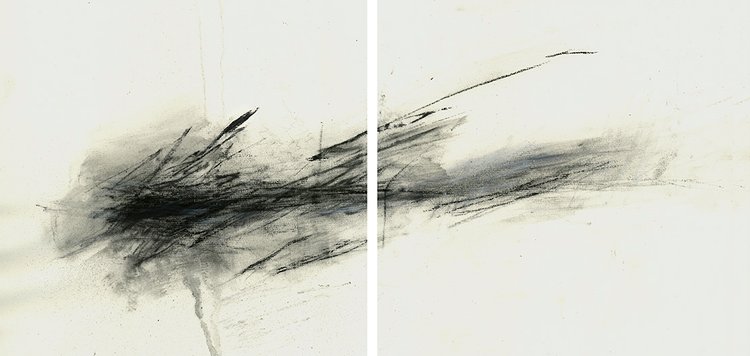 Franka Just . ANLEHNUNG AN WEISS I . Kohle, Graphit auf Ingres-Papier . 30 x 30 cm . 2023